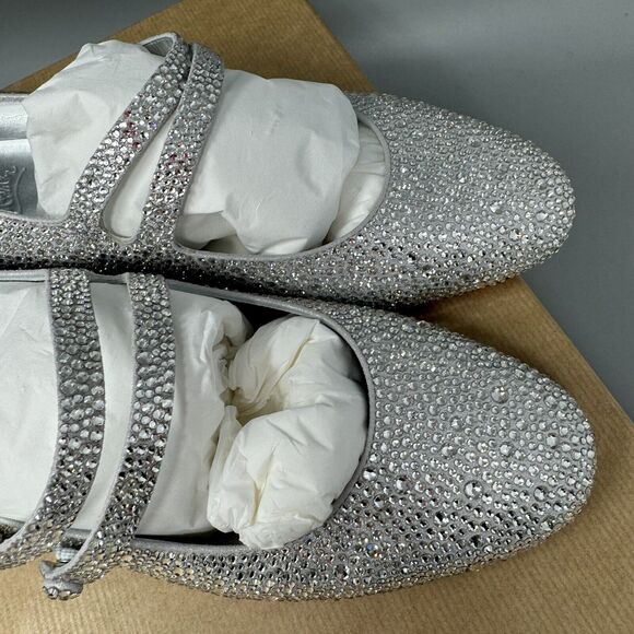 CHRISTIAN LOUBOUTIN MISS JANE STRASS CRYSTAL Flat Shoe Size EU 38.5/8.5 - Picture 3 of 16